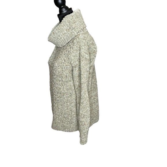 Knit Cowl Neck Super Soft Grey Long Sleeve Ribbed Hem Cuffs Top Pullover - Picture 5 of 12